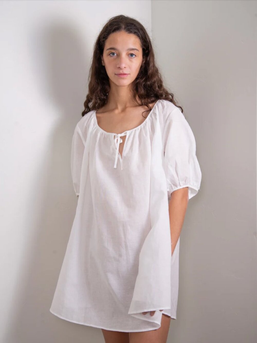 Sonderhaus White Lawn Dress Cotton Mini Size XL